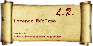 Lorencz Rózsa névjegykártya