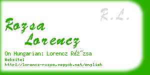 rozsa lorencz business card